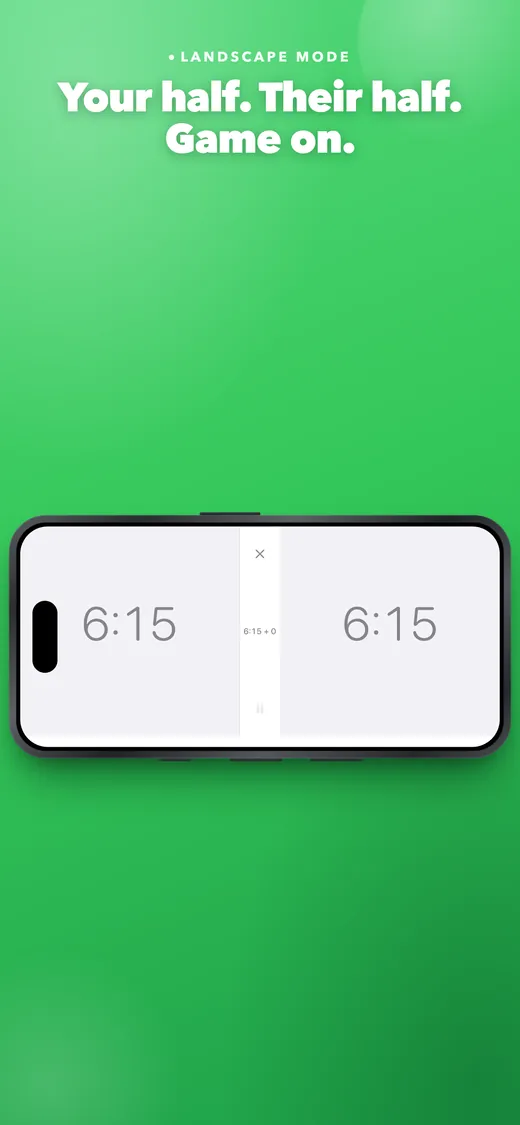 Landscape mode — the two clocks side by side, suiting a board placed between the players.